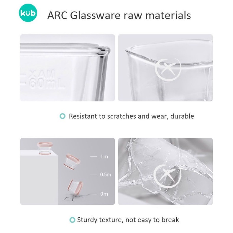 KUB - GLASS FOOD CONTAINER (2x60ML + 2x120ML)