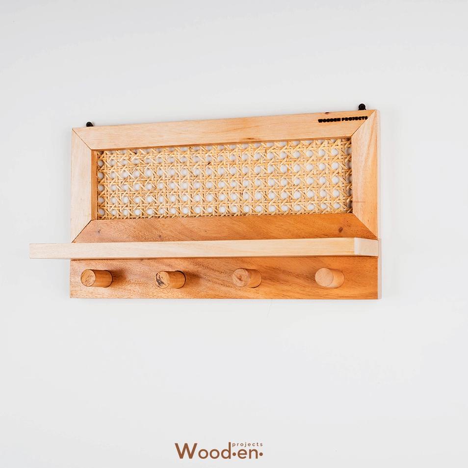 Paling Favorit Wooden Projects Gantungan Kayu Serbaguna Anyaman Rotan Tas Baju Properti Foto Hiasan 