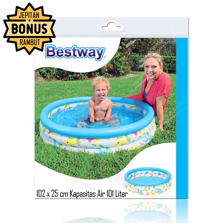 Bestway Kolam Renang Anak Plastik Karet Vynil 1.02m x 25cm