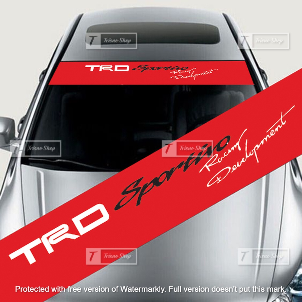 Sticker Kaca Depan Mobil | TRD Sportivo + Laminasi Tebal
