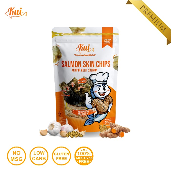 KUI Keripik Kulit Ikan Salmon - Salmon Skin Chips