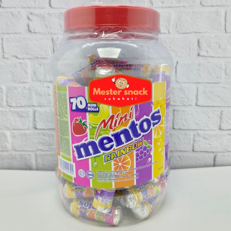 Mentos Mini Jar Rainbow (1 toples isi 70 roll)