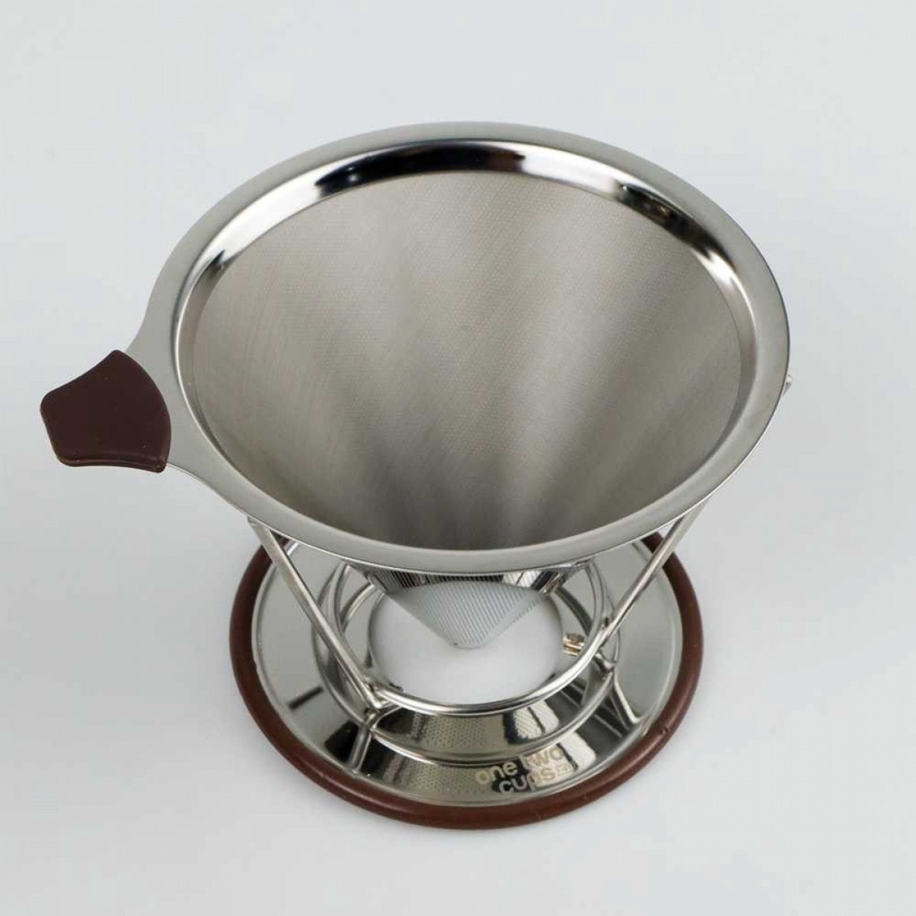 Filter Stainless Saringan Penyaring Kopi Teh V60 Drip Dengan Holder