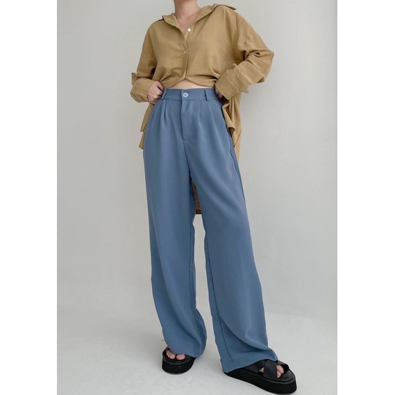 Basic Korean Loose Pants | Celana Kulot highwaist | Celana anti kusut