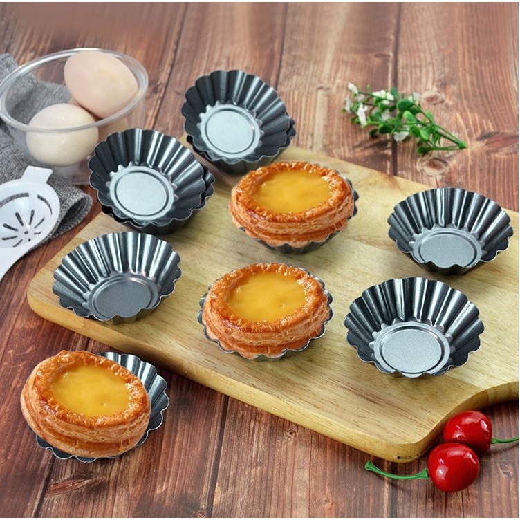 Cetakan Kue Pie mini Egg Tart Mold Loyang Pie Anti Lengket CarbonSteel