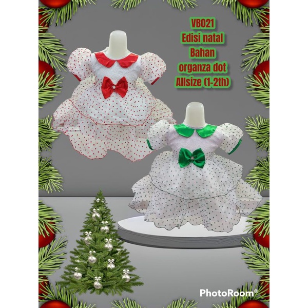 Dress bayi natal / gaun natal bayi / gaun bayi lucu unik / dress natalan bayi / dresd tutu anak / dr