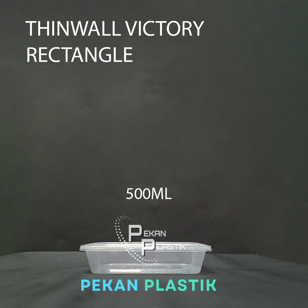 Thinwall Victory Rectangular (Persegi Panjang) Bening 500ML