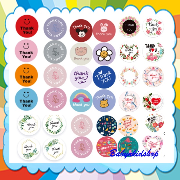 10 pcs Stiker Label Sticker Fragile Stiker Thank You Stiker Happy Birthday Stiker Gift