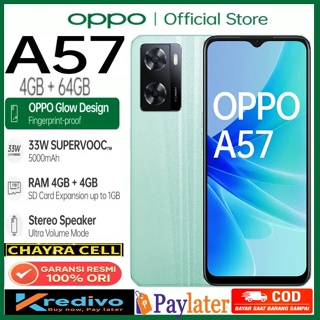 Oppo A57 RAM 4GB+4GB Extended ROM 64 GB { Original, Baru, Segel & Garansi Resmi OPPO Indonesia } Juga tersedia Type Lain oppo A17, A17K, A54, A57, A76, A77s, A96, Reno 7, Reno 8. oppo, vivo, samsung, realme. info produk lainnya klik ”Toko” di bawah