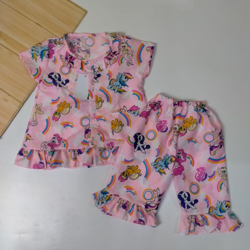 Stelelan kemeja rempel anak#Baju tidur anak perempuan