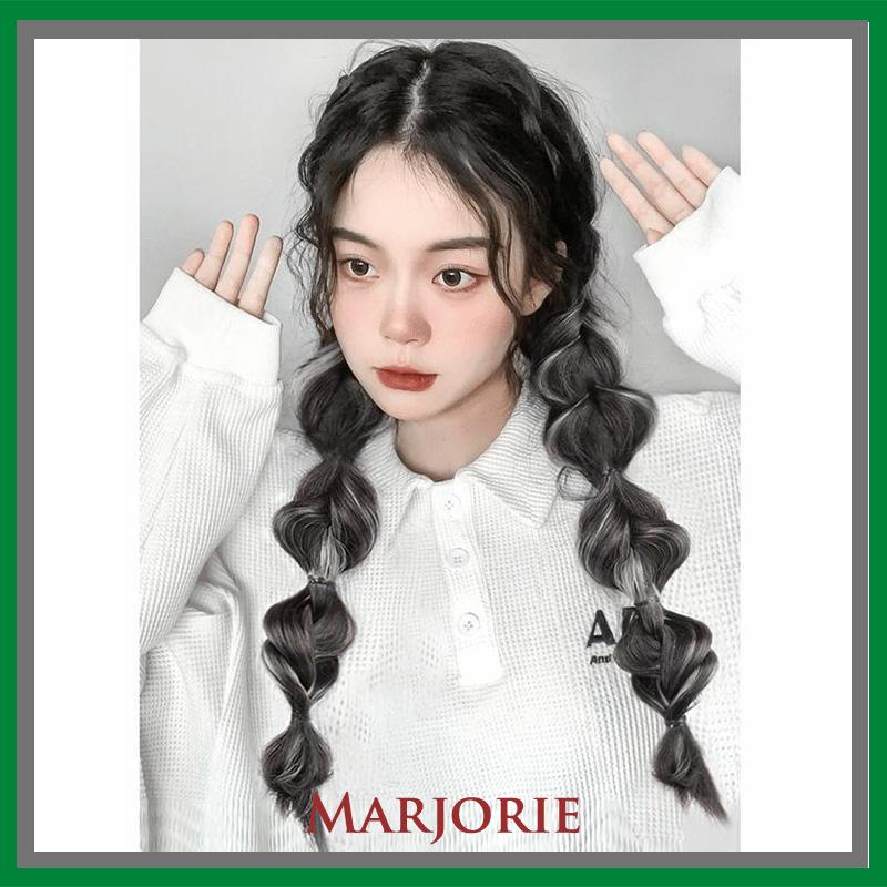 Ekor Kuda Poni Ganda Tinggi Wanita  Sorot Lantern Puff  Kepang Twist  Kepang Wig Tali-MJD