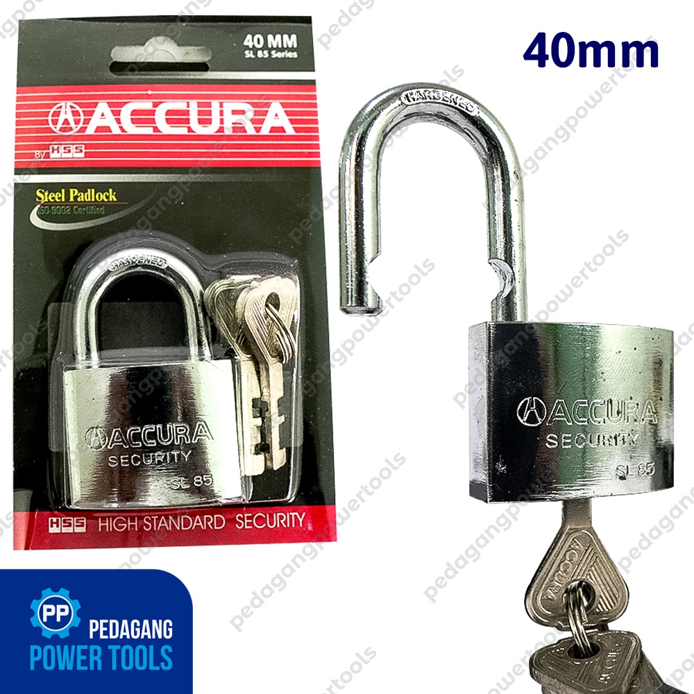 ACCURA GEMBOK BESI 40 MM SHORT PADLOCK KUNCI PAGAR RUMAH LEHER PENDEK