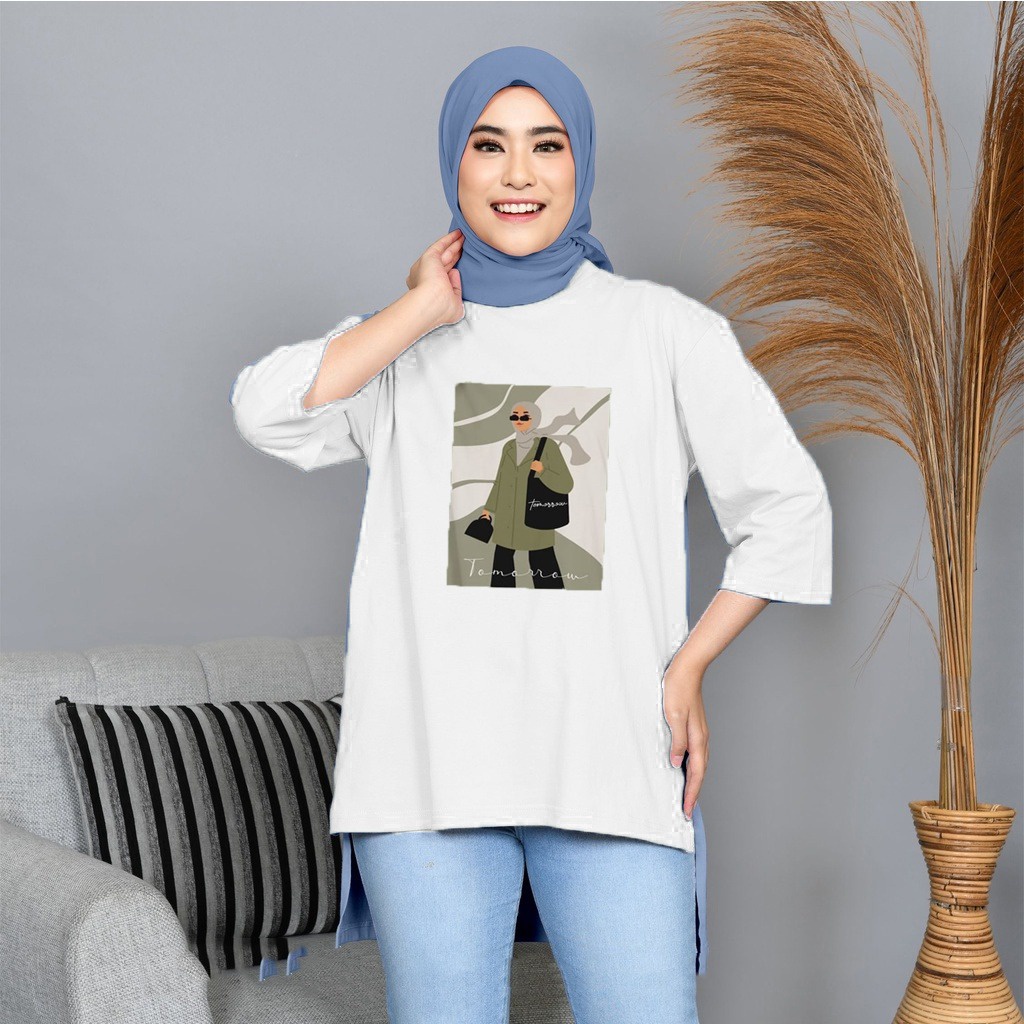 Tq88indonesia Fashion Baju Tunic Wanita Terbaru / TUNIK BASIC OVERSIZE WANITA HIJAB'S VARIASI 090 DTF / Pakaian Muslimah Kekinian