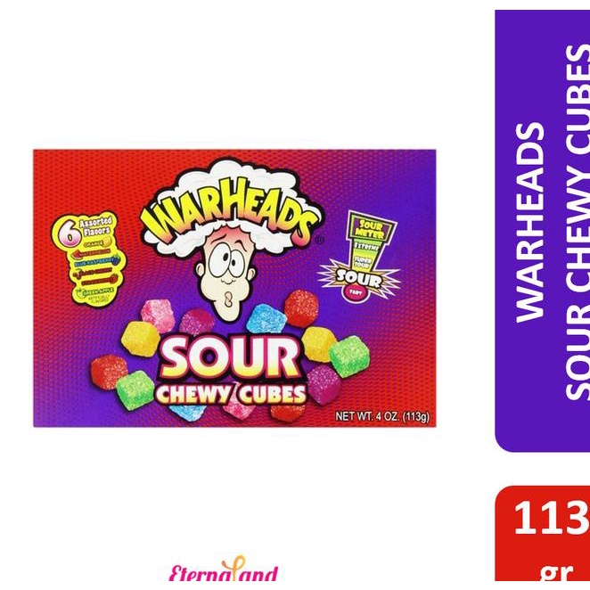 

Discount Warheads Sour Chewy Cubes, Box/karton/kardus 113g / 113 gr /PERMEN LUNAK/PERMEN VIRAL/PERMEN MILO/PERMEN YUPI/PERMEN JADUL/PERMEN KARET