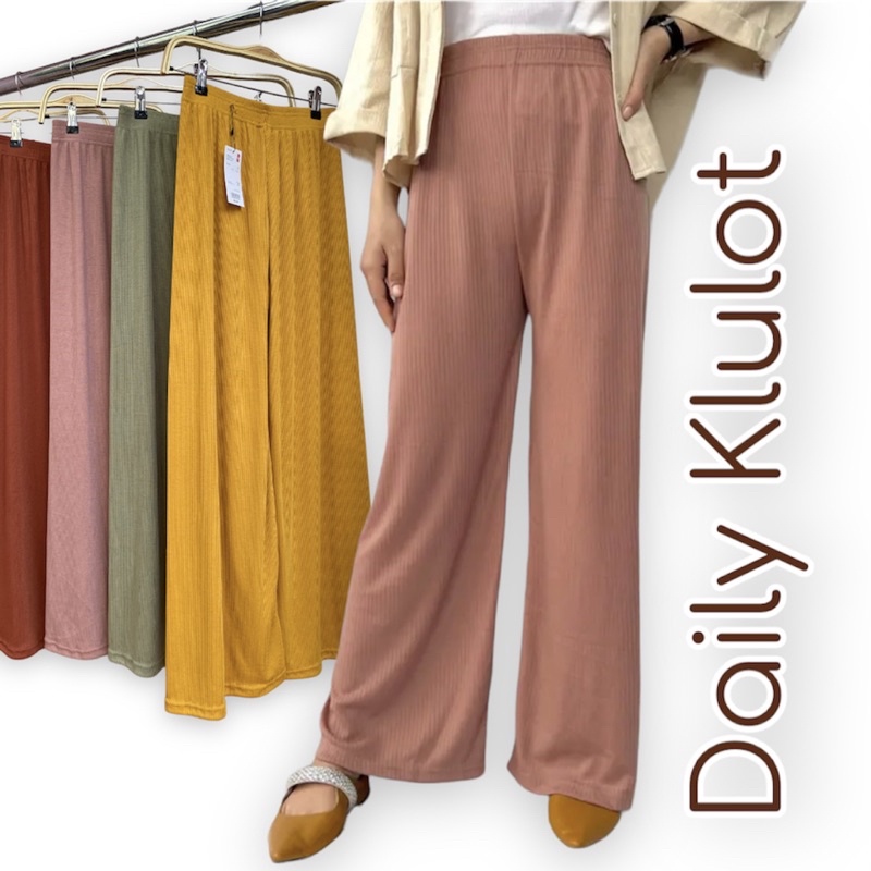 Celana kulot wanita // Kulot Knit Highwaist