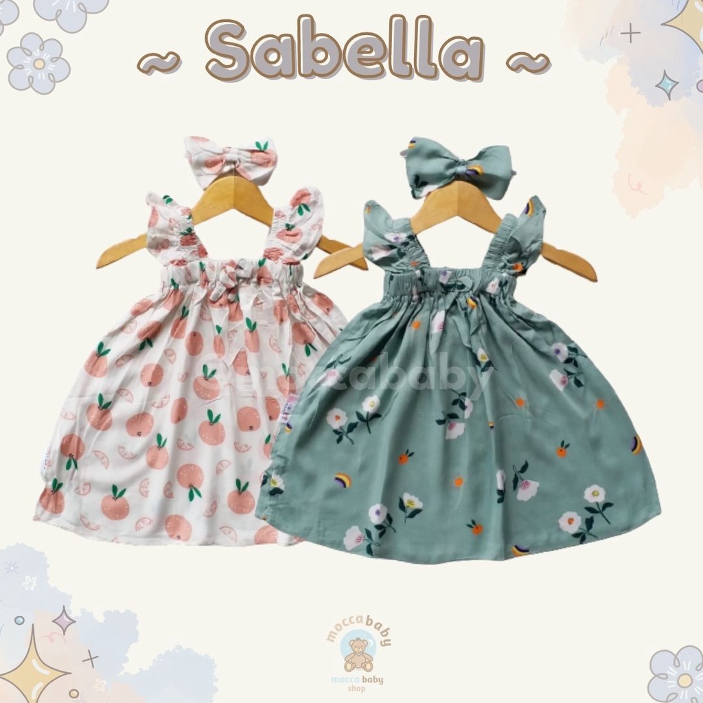 MBSS - BBB DRESS SABELLA dress anak perempuan bayi motif bunga lucu free headband