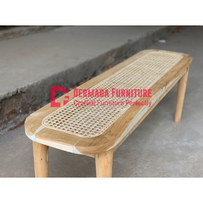 STOOL BENCH DUDUKAN ROTAN KAYU JATI BANGKU DEKORASI PELAMINAN BANGKU PERNIKAHAN BANGKU AKAD NIKAH BA