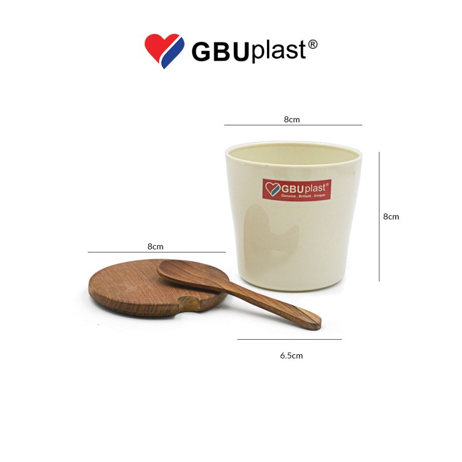 GBUplast Tempat Bumbu Set YUMI GBU-0306 - Tempat Bumbu Estetik Tutup Kayu