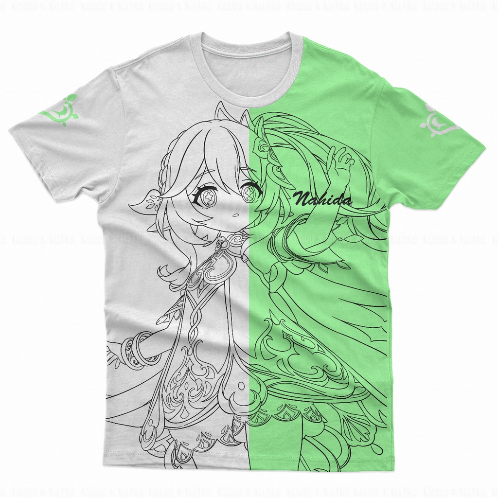 Tshirt Nahida Fullprint Genshin Impact Gaming Game Anime Premium Dryfit Unisex