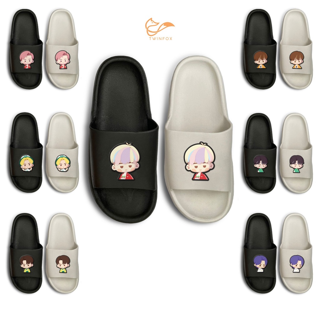 Sendal Slip-on Bangtan Unisex Kpop Empuk Murah COD | Sandal | Selop | Flip Flop