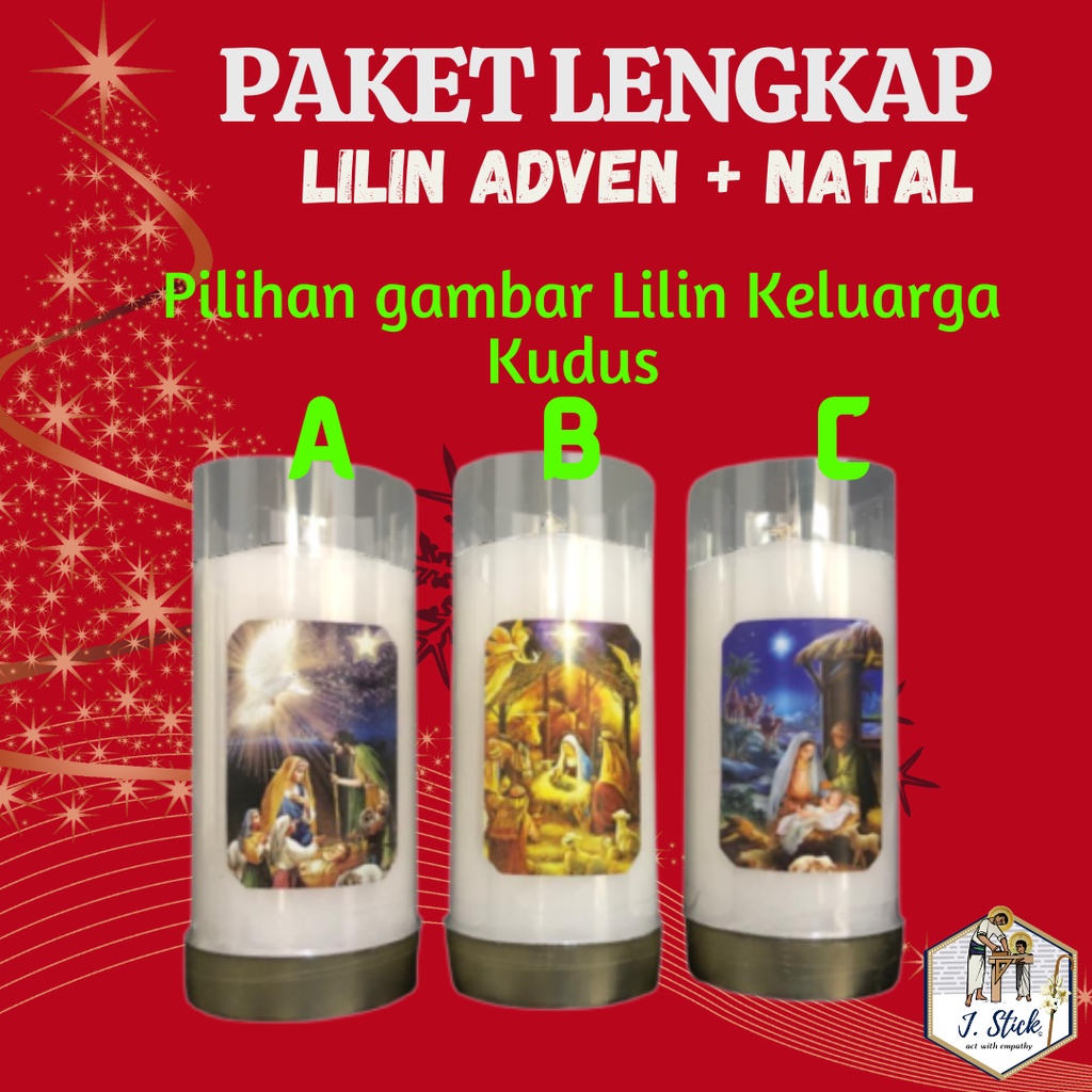 Paket Lilin Advent &amp; Natal, 11 cm (1 paket = 5 lilin)