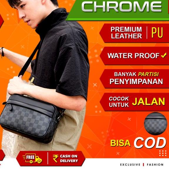 Tas Selempang Pria Kulit Tas Kulit Pria Tas Pria Tas Jalan CHROME