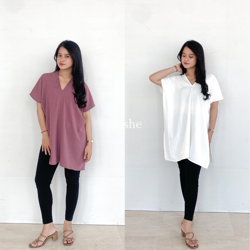 Long Square Nagita Atasan Wanita Crinkle Airflow Tezza Top by Clashe