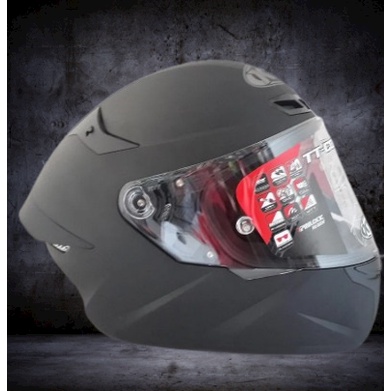 KYT TT Course Solid Helm Full Face-HELM KYT BTT COURSE HITAM