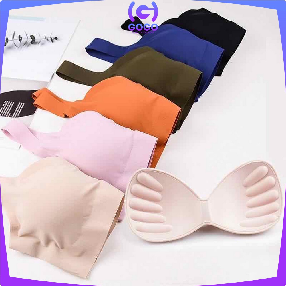 GOGO-P44 Bra Busa Tanpa Kawat Bahan Halus Pakaian Dalam Wanita Elastis Push Up Sport Bra BH Yoga Murah
