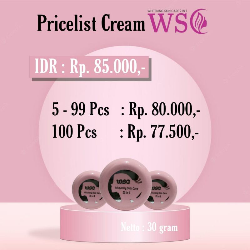 cream WSC/ cream / cream terlaris/ cream siang malam/ WSC