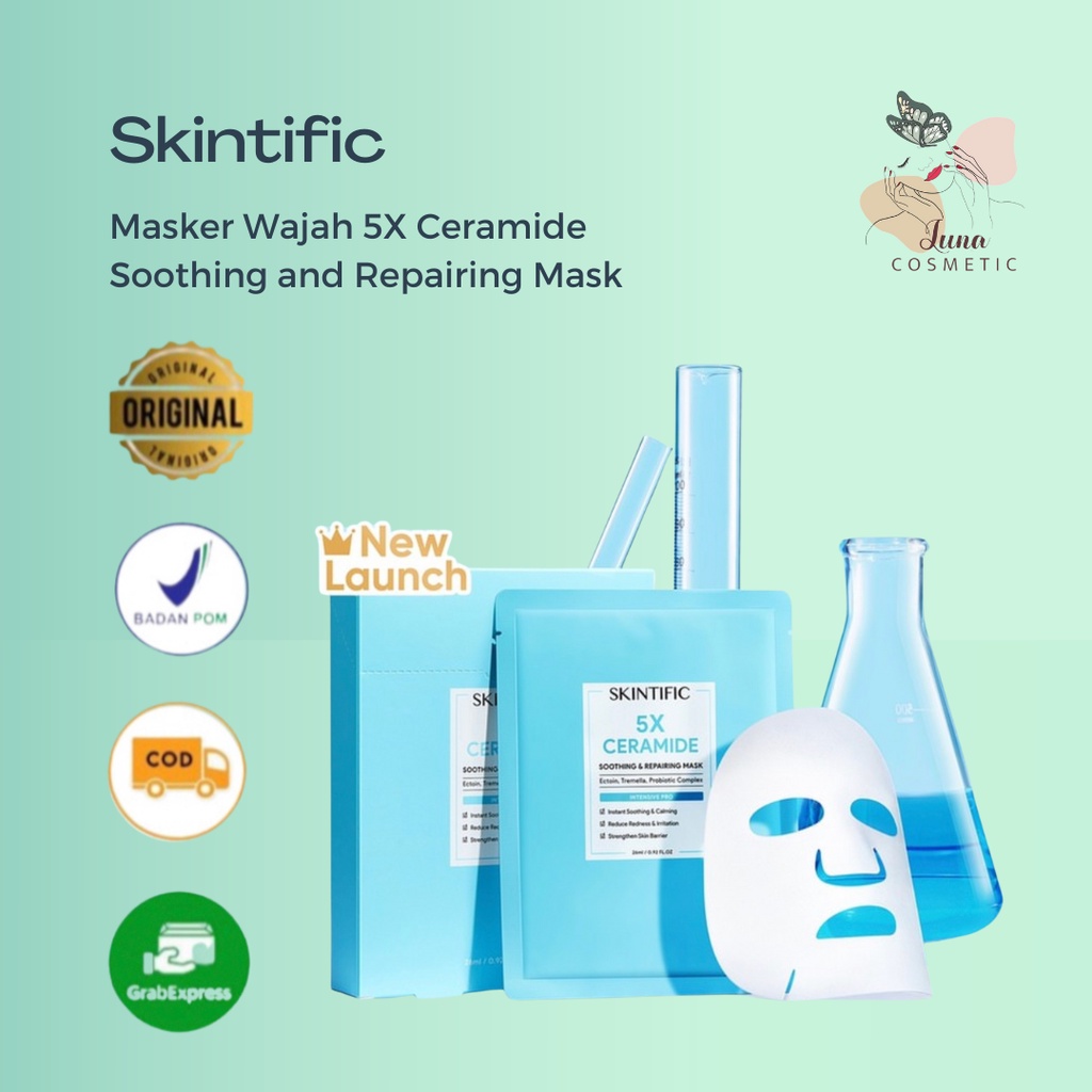 SKINTIFIC Masker Wajah 5X Ceramide Soothing and Repairing Mask