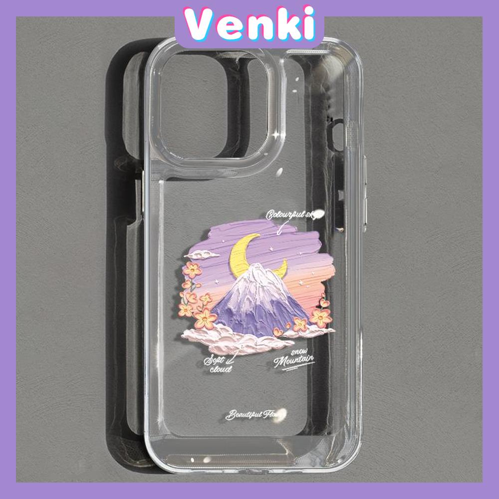 iPhone Case HD Acrylic High Quality Hard Case Metal Button Protection Camera Shockproof Painting Cloud And Mountain Compatible For iPhone 14 13 12 11 Pro Max XR XS Max