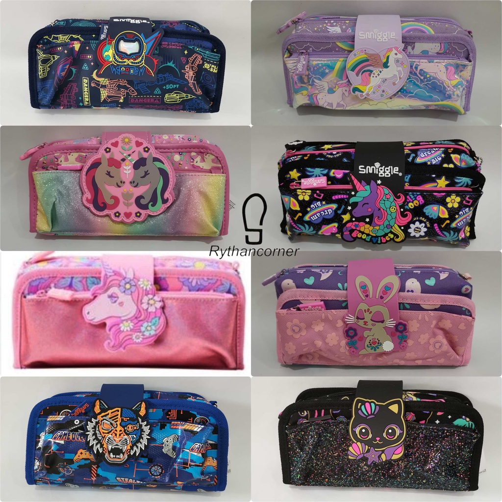 KOTAK PENSIL PENCIL CASE SMIGGLE SEQUIN / THREEFOLD / KAIN