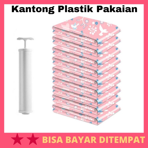 Kantong Plastik Pakaian Vacuum Compression Bag 10 PCS / Kantong Kantung Plastik Plastic Fakum Vacum 