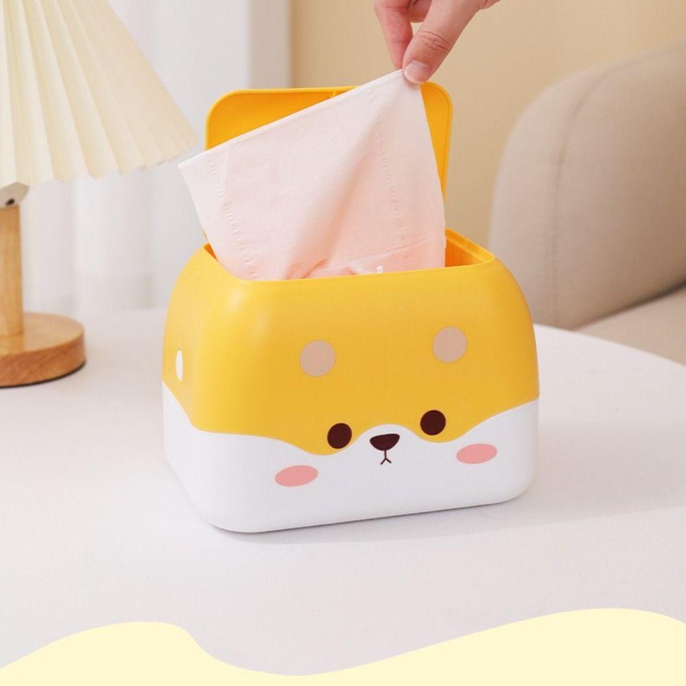 Solighter Desktop Tempat Sampah Samping Tempat Tidur Mini Kartun Bucket Tissue Box