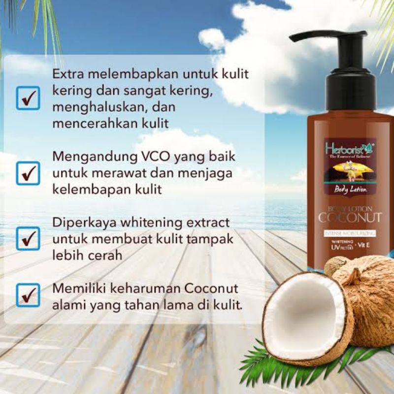 Jual Herborist Body Lotion Coconut 145ml Shopee Indonesia