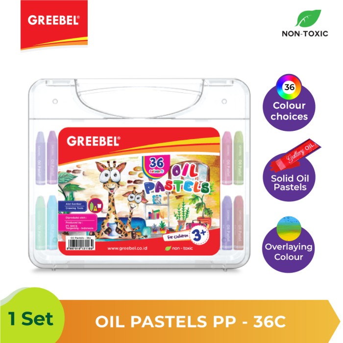 

[COD AKTIF] GREEBEL Kids Oil Pastel 36 Warna