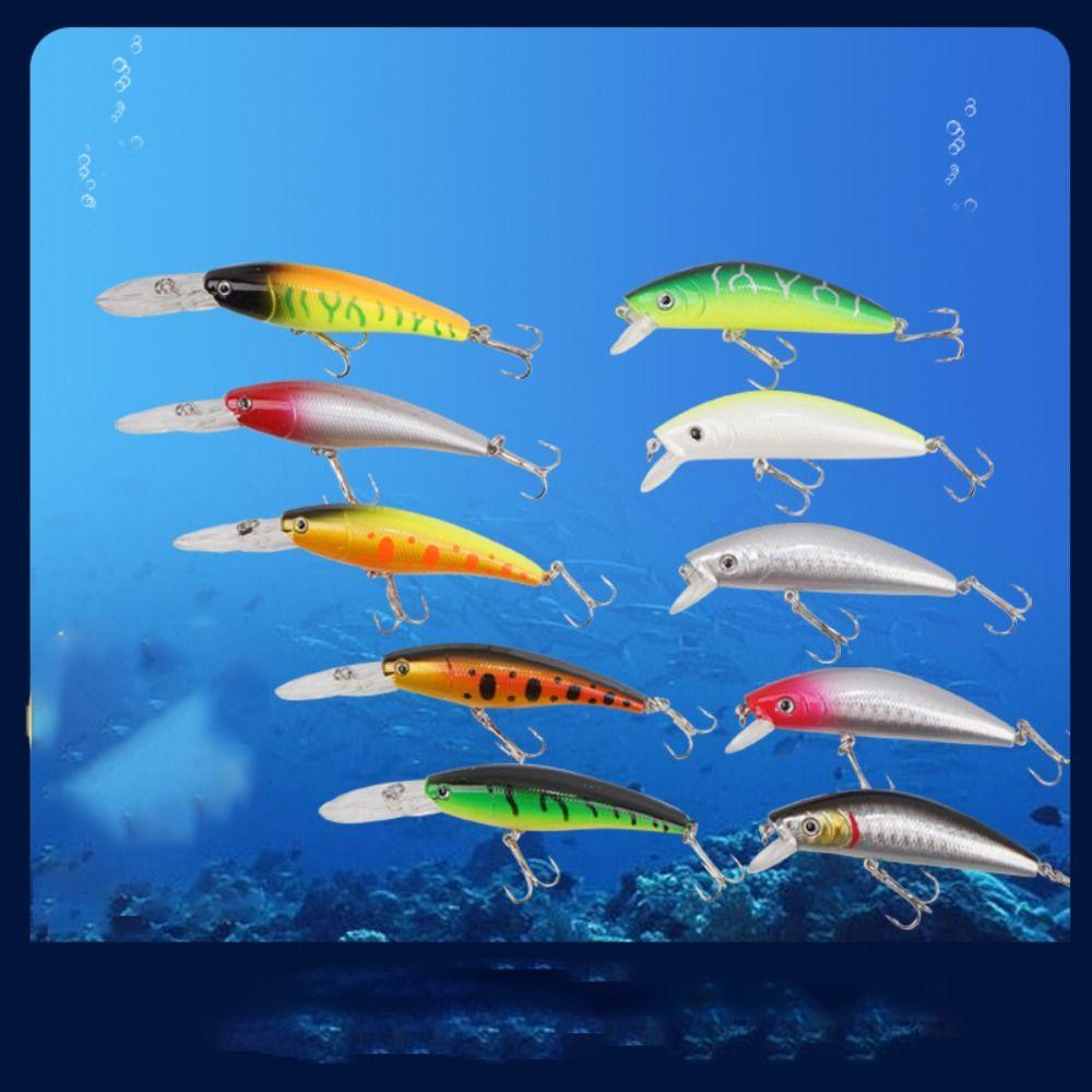 Top 4PCS Umpan Ikan Kecil Tenggelam Luar Crankbaits Lidah Panjang Mikro Ikan Kecil Lures