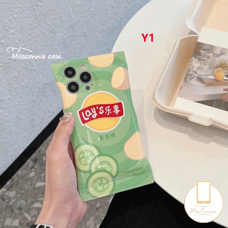 Soft Case Desain Keripik Kentang Gaya Retro Untuk iPhone 6 6s 7 8 Plus 11 12 14 13 Pro Max XR 14 Plus X XS Max SE 2020