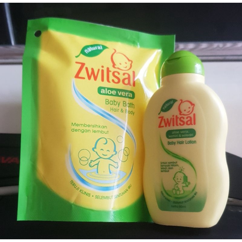 Zwitsal Baby Hair Lotion 50Ml: Free Baby Bath Hair &amp; Body Refill 55Ml