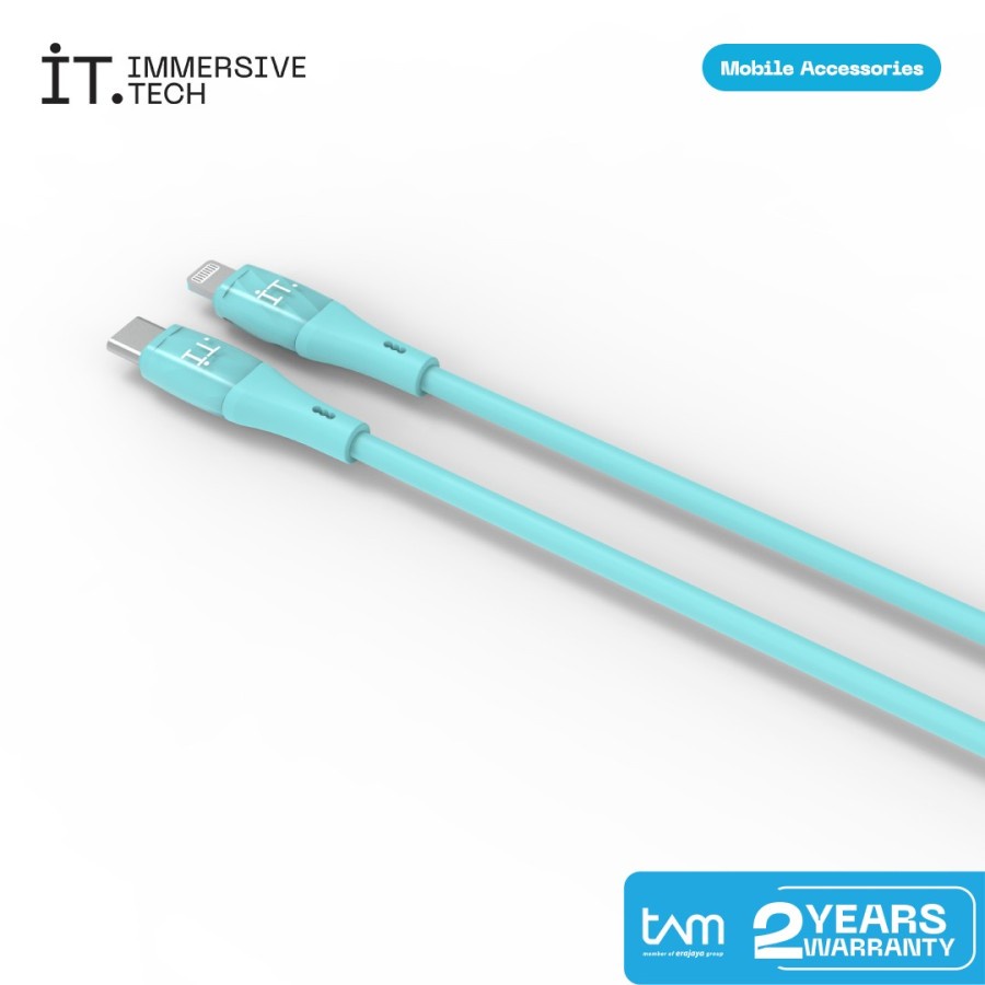 IT Trans Silica Cable USB C to Lightning MFI - Mint