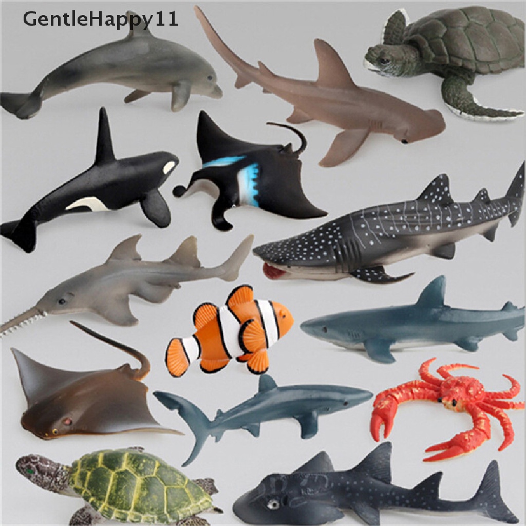 Gentlehappy Ocean Sealife Animals Whale Turtle Shark Model Mainan Hadiah Edukasi Anak id