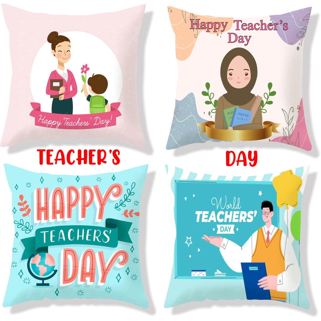 Bantal Guru 30x30 cm Part 1 #GR 001-010 / Kado Hari guru / Teacher'S Day / Kado Guru / Bantal Sofa