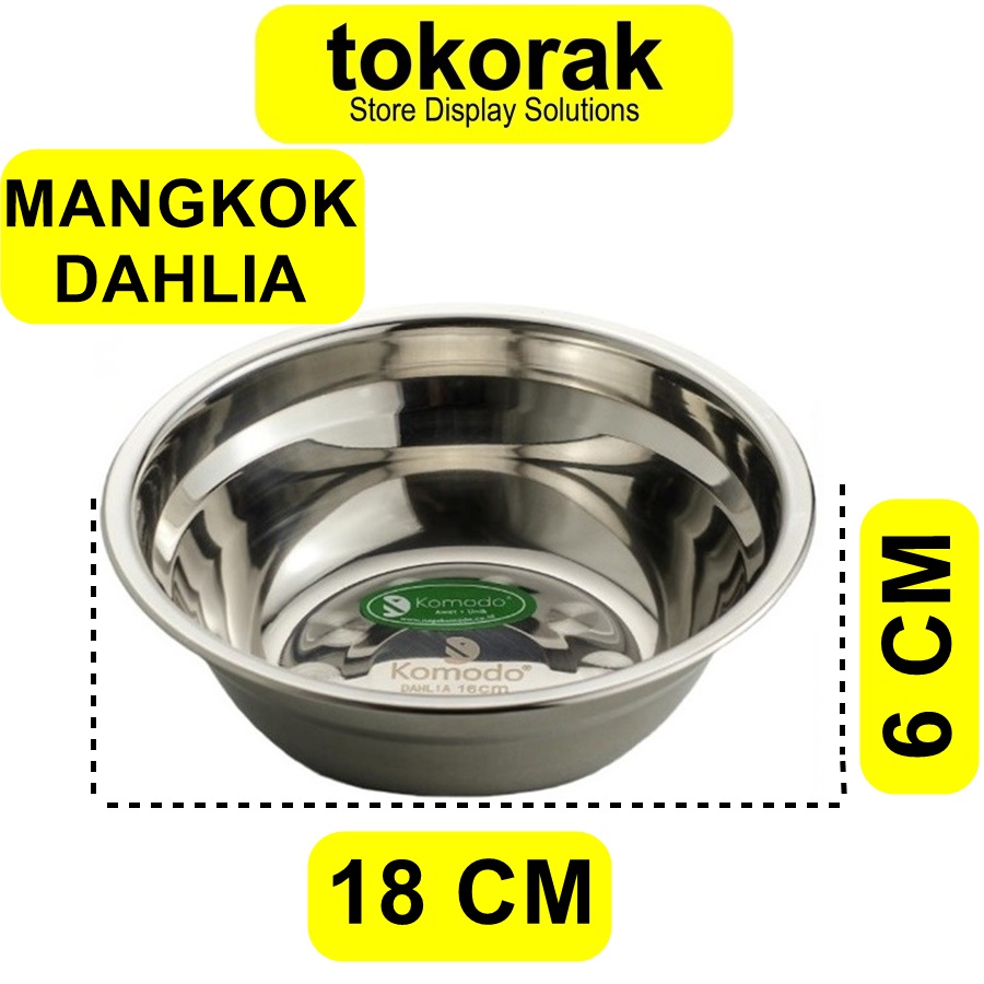 MANGKOK STAINLESS DAHLIA 18 CM KOMODO - BASKOM KOBOKAN - WADAH KUAH