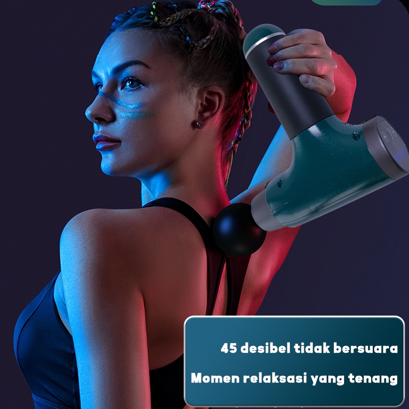 Alat Pijat MASSAGE GUN - DEEP TISSUE MUSCLE MASSAGER GUN / Mini Portable Massager Fascia Gun - Alat Pijat Terapi Getar Otot Rechargeable VERSI Kecil Mewah