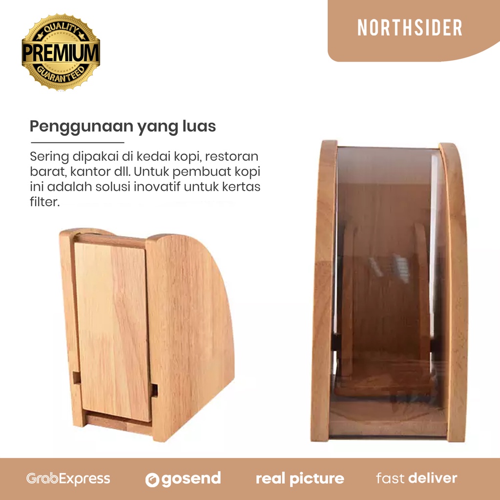 TEMPAT KERTAS FILTER V60 - KALITA - WOODEN PAPER FILTER TRAY