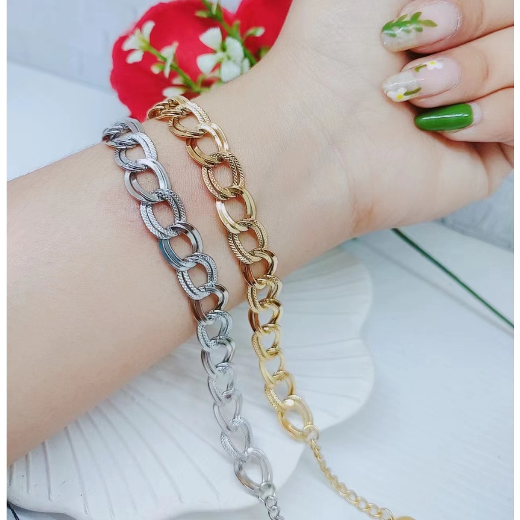 Gelang Titanium Rantai Terbaru Perhiasan Wanita W125