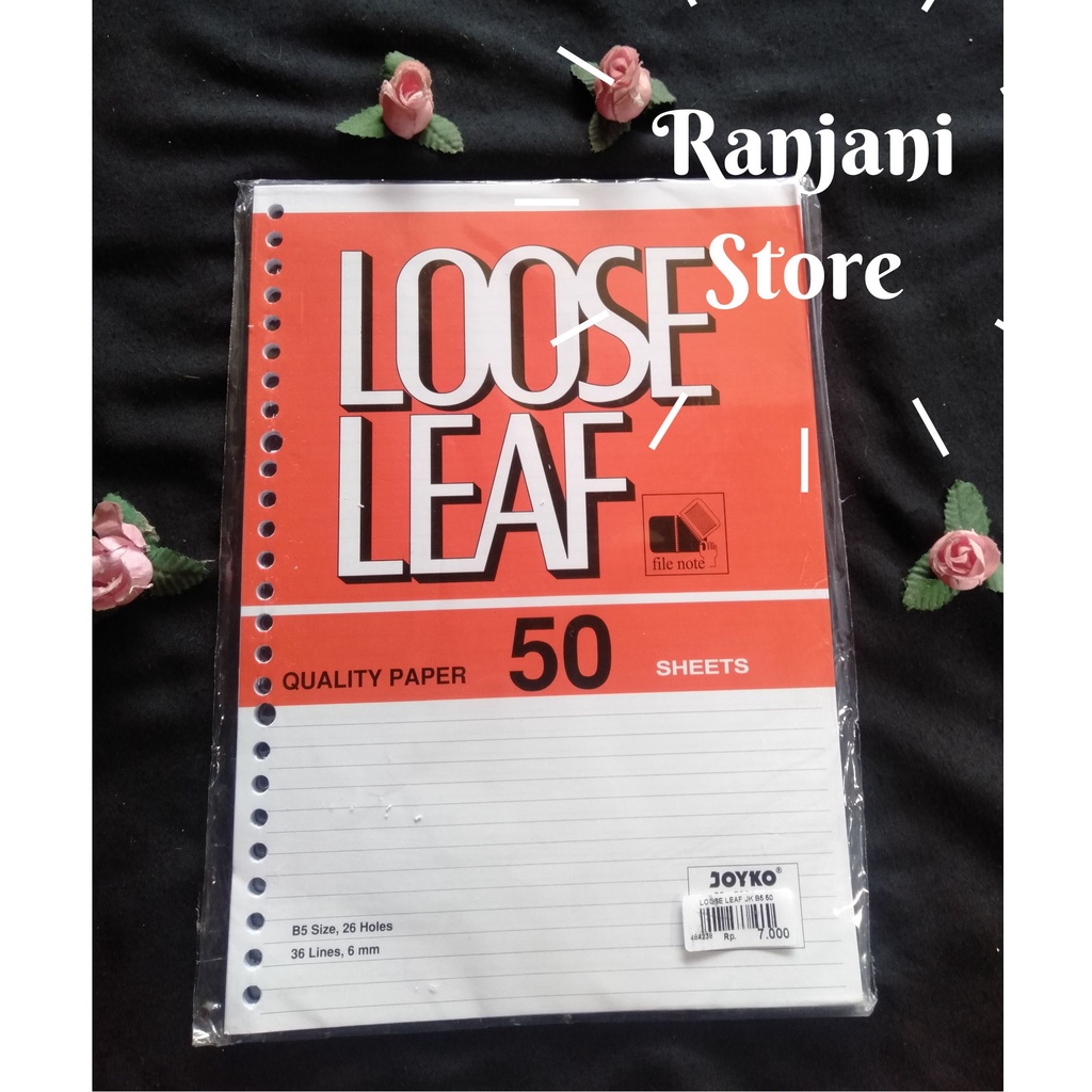 

Loose Leaf Joyko Ukuran B5 isi 50 Lembar - Isi Binder Bergaris B5 Size, 26 Holes, 36 Lines, 6 mm