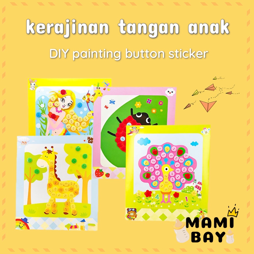 Mamibayi Diy menempel kancing/Sticker kancing kerajinan tangan anak