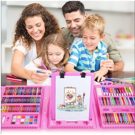 

Crayon Anak 208 pcs Set Alat Menggambar Melukis Anak-anak Crayon Cat Air Pensil